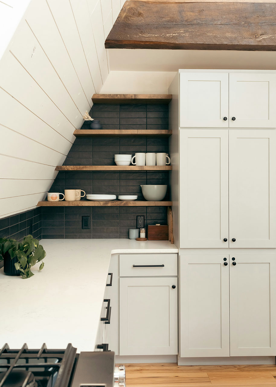 custom shelving in a kitchen