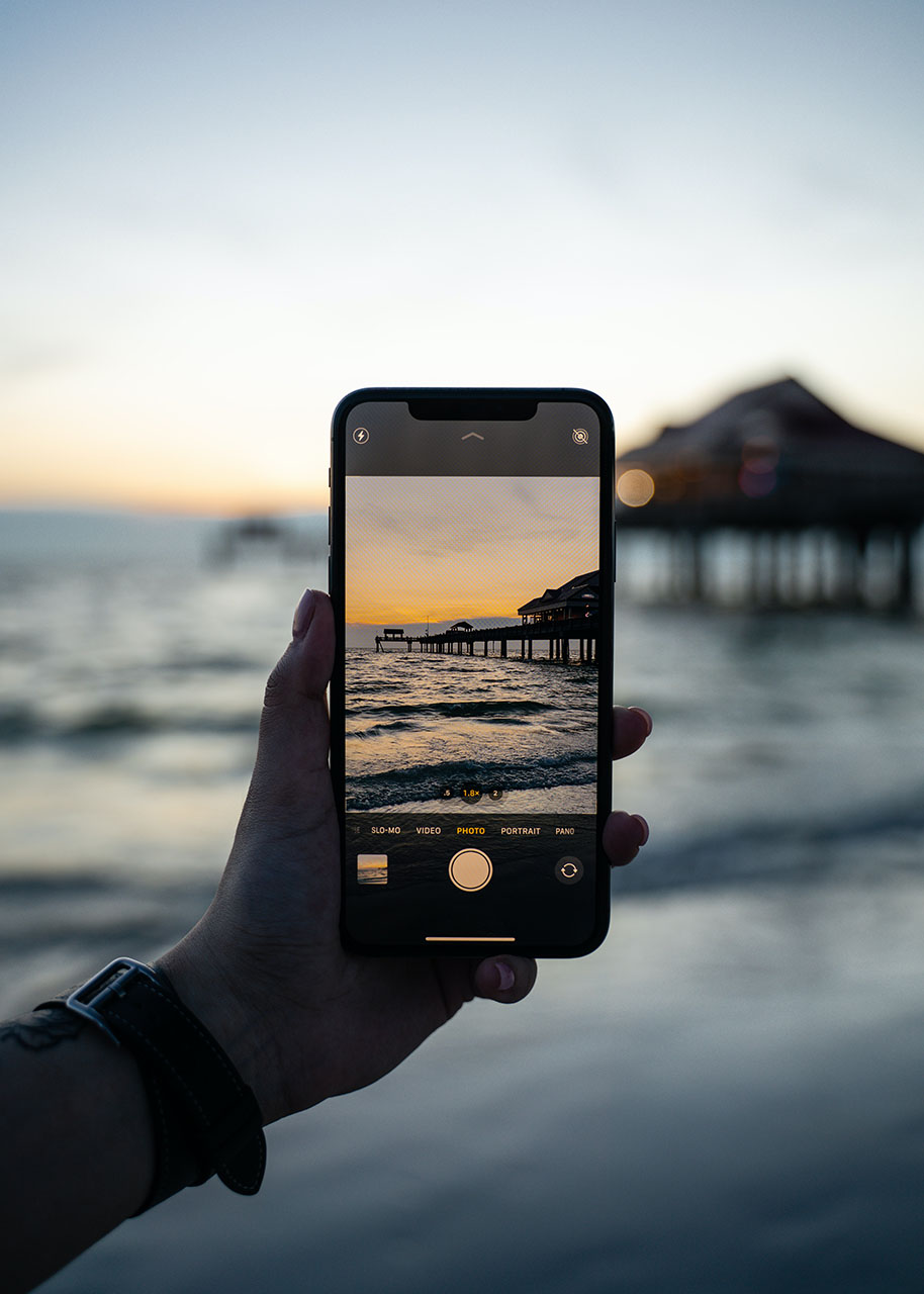 Vakantiefoto op een iphone